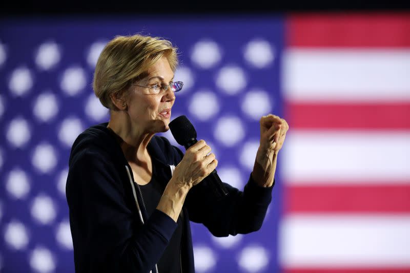 U.S. Democratic presidential candidate Sen. Elizabeth Warren holds a town hall event in West Des Moines
