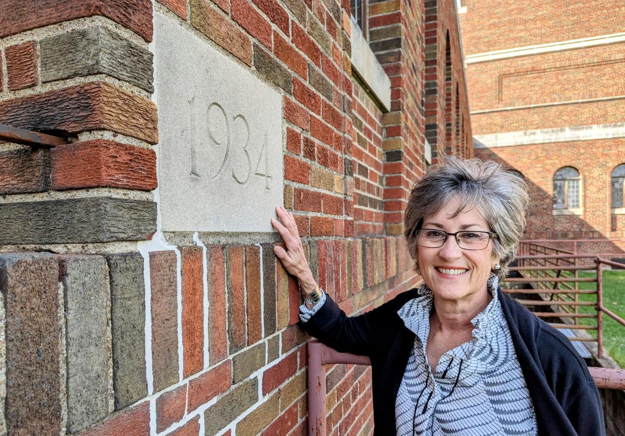 Joni Kinsey, University of Iowa art history professor, hopes this cornerstone of the historic Art Building, whenever it is opened, will shed new light on Grant Wood’s tumultuous time on the UI faculty in the 1930s. Plans for the building call for renovation and reprogramming.