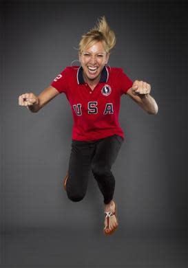 Cyclist Dotsie Bausch poses for a portrait during the 2012 U.S. Olympic Team Media Summit in Dallas, May 13, 2012.