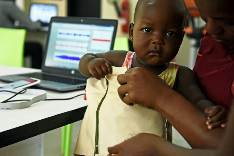 The "Mama-Ope" (Mother's Hope) kit, invented by Ugandan engineers, is a biomedical smart jacket and a mobile phone app that diagnoses pneumonia faster than a doctor