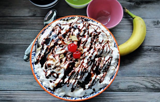 <p>Krista Marshall</p><p>Tastes just like the ice cream sundae favorite in every single spoonful.</p><p><strong>Get the recipe: <a href="https://parade.com/1158790/kristamarshall/banana-split-fluff/" rel="nofollow noopener" target="_blank" data-ylk="slk:Banana Split Fluff;elm:context_link;itc:0;sec:content-canvas" class="link ">Banana Split Fluff</a></strong></p>