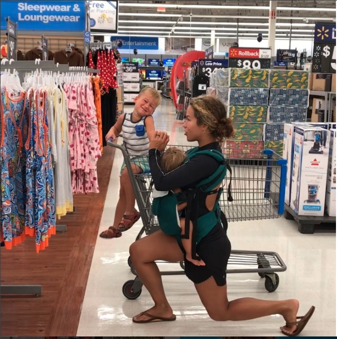 This mum was slammed online for working out in Target. Photo: Instagram