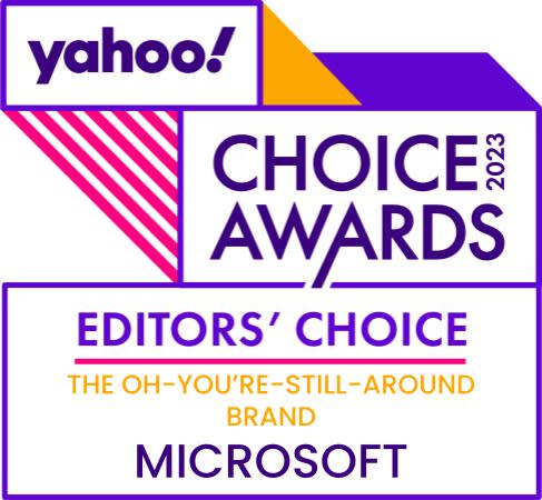 Microsoft is The Oh-You're-Still-Around Brand in Yahoo Choice Awards 2023. (PHOTO: Yahoo Life Singapore)