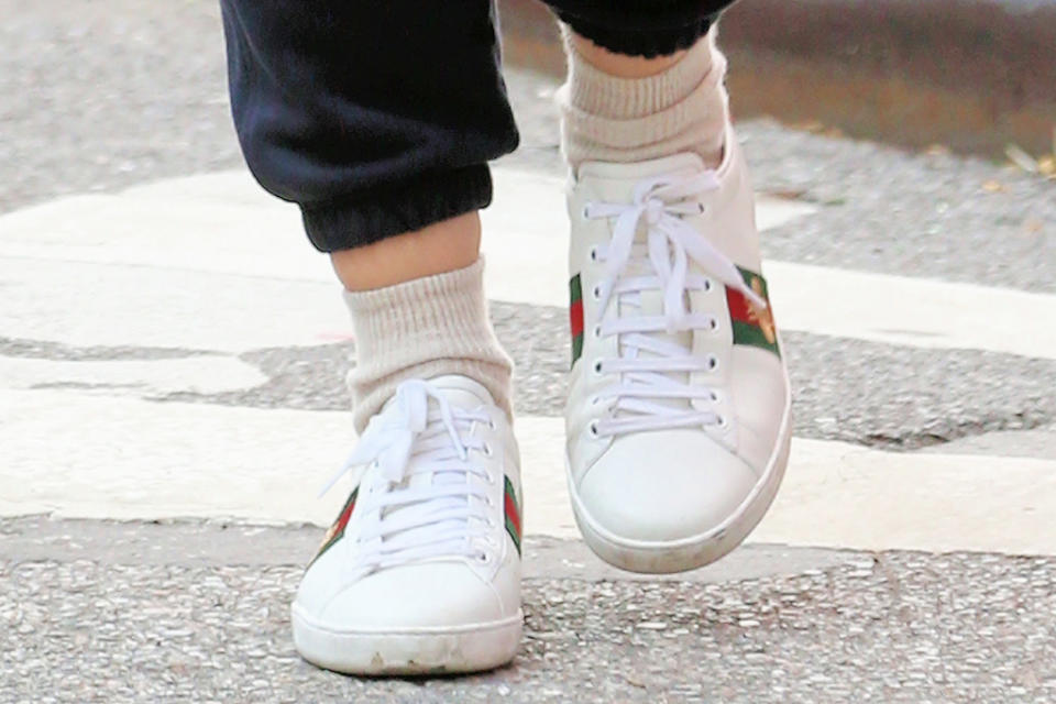 A closer view of Katie Holmes’ sneakers. - Credit: Christopher Peterson/Splash News