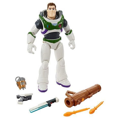 <p><strong>Mattel</strong></p><p>amazon.com</p><p><strong>$19.29</strong></p><p><a href="https://www.amazon.com/dp/B09CFX5TX5?tag=syn-yahoo-20&ascsubtag=%5Bartid%7C10055.g.4745%5Bsrc%7Cyahoo-us" rel="nofollow noopener" target="_blank" data-ylk="slk:Shop Now;elm:context_link;itc:0;sec:content-canvas" class="link ">Shop Now</a></p><p>If your kids are anything like Andy, they'll want a Buzz Lightyear figure after seeing <em>Lightyear</em>. This one takes on the galaxy with a shoulder-balanced <strong>MR-800M rocket launcher, a laser blade, a handheld blaster</strong> and an arm-strapped laser. <em>Ages 4+</em></p>