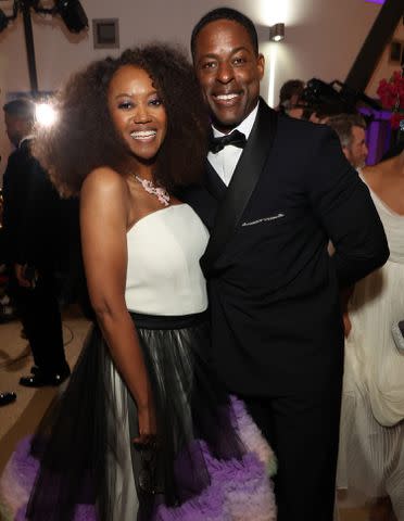 <p>Mike Coppola/Getty Images</p> Erika Alexander and Sterling K. Brown