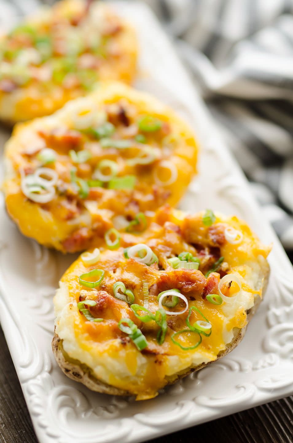 Air Fryer Ham and Cheese Twice-Baked Potatoes