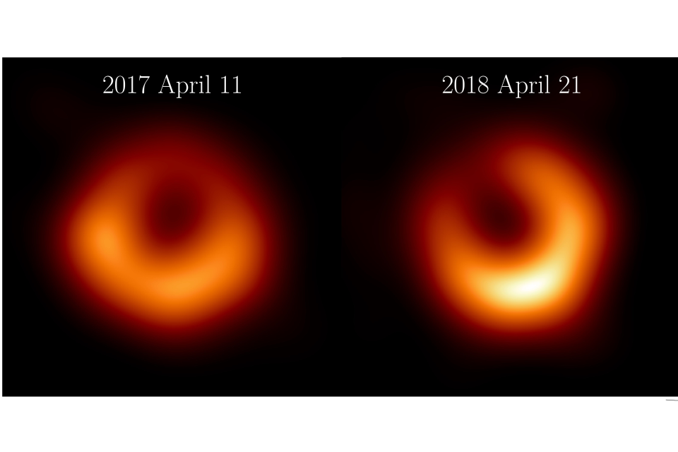 M87黑洞最新影像證明黑洞暗影持續存在(圖片提供:事件視界望遠鏡計畫)
