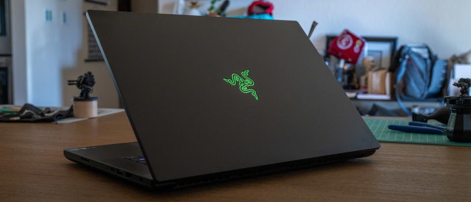 Razer Blade 16 (2023) review unit on desk