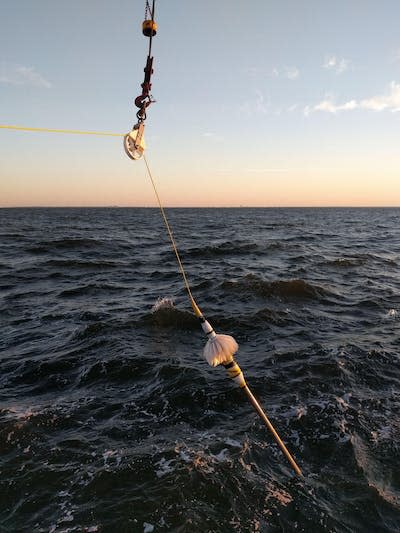 <span class="caption">Microstructure profilers are used to measure ocean turbulence. This one is designed and built by the Ocean Mixing Group at Oregon State University.</span> <span class="attribution"><span class="source">Sally Warner</span></span>