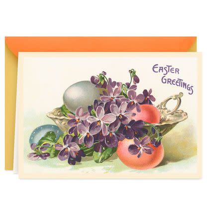 6) Easter Eggs and Violets Easter Card