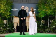 Britain's Prince William and Kate, Duchess of Cambridge attend the first ever Earthshot Prize Awards Ceremony at Alexandra Palace in London on Sunday Oct. 17, 2021. Created by Prince William and The Royal Foundation, The Earthshot Prize has led an unprecedented global search for the most inspiring and innovative solutions to the greatest environmental challenges facing the planet. (AP Photo/Alberto Pezzali, pool)