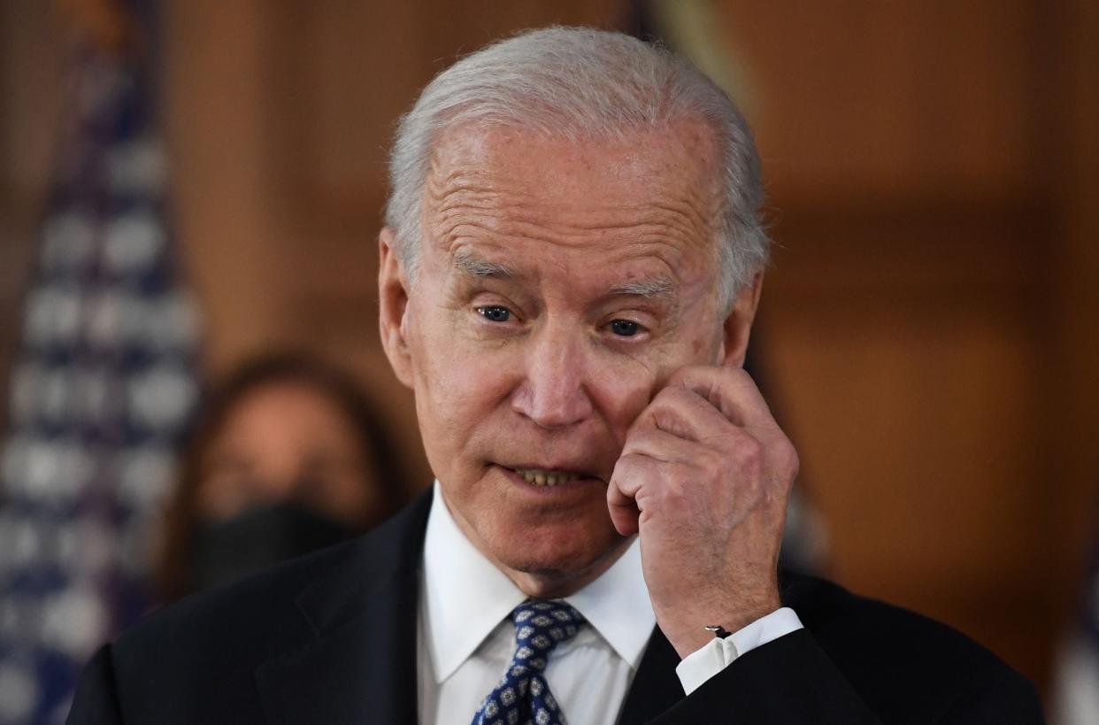 Joe Biden has called upon Congress to pass a slate of gun control measures in the wake of two recent mass shootings. (AFP via Getty Images)