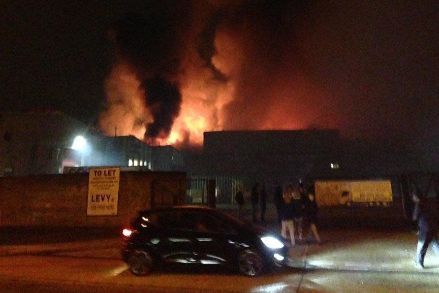 A warehouse and storage units have been ravaged by the fire (Gavin Black)