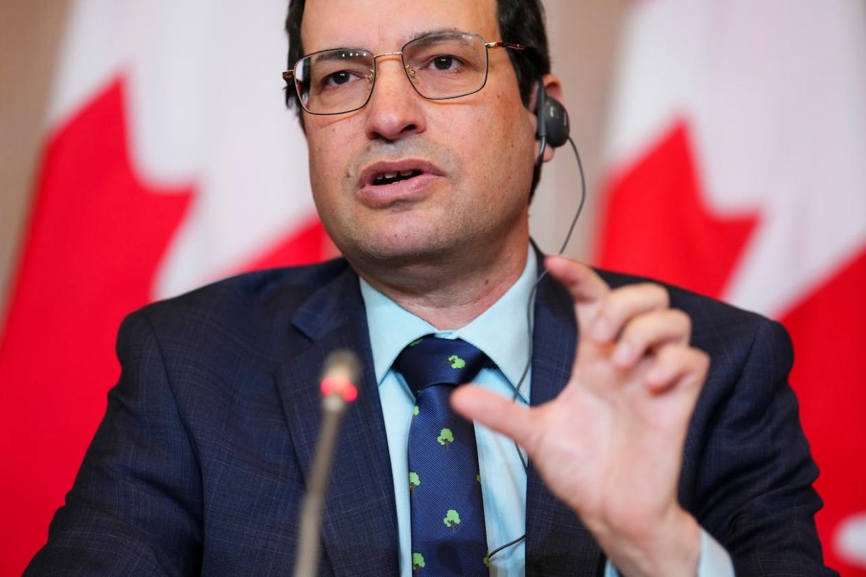 Jerry DeMarco, commissioner of the environment and sustainable development, holds a news conference in Ottawa on April 20, 2023.  (Sean Kilpatrick/The Canadian Press - image credit)