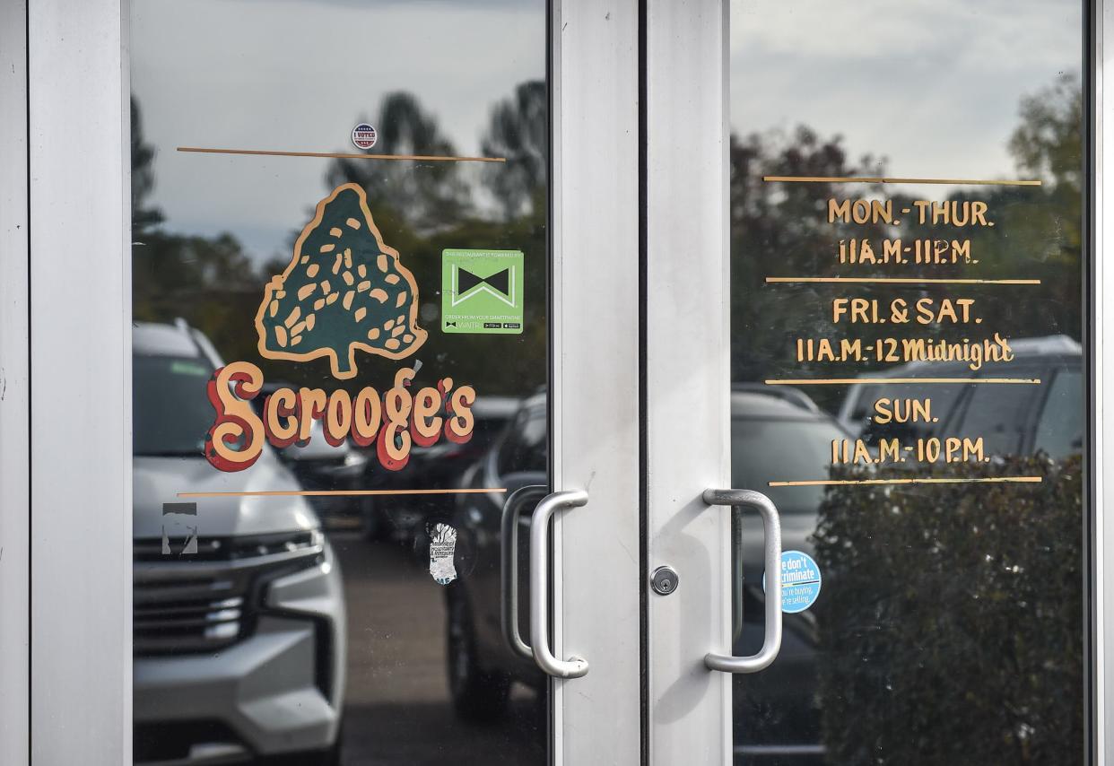 Scrooge's Fine Foods & Drink is seen in Jackson on Monday, October 21, 2022. Scrooge's is one of several local restaurants that are open on holidays when other restaurants are closed.
