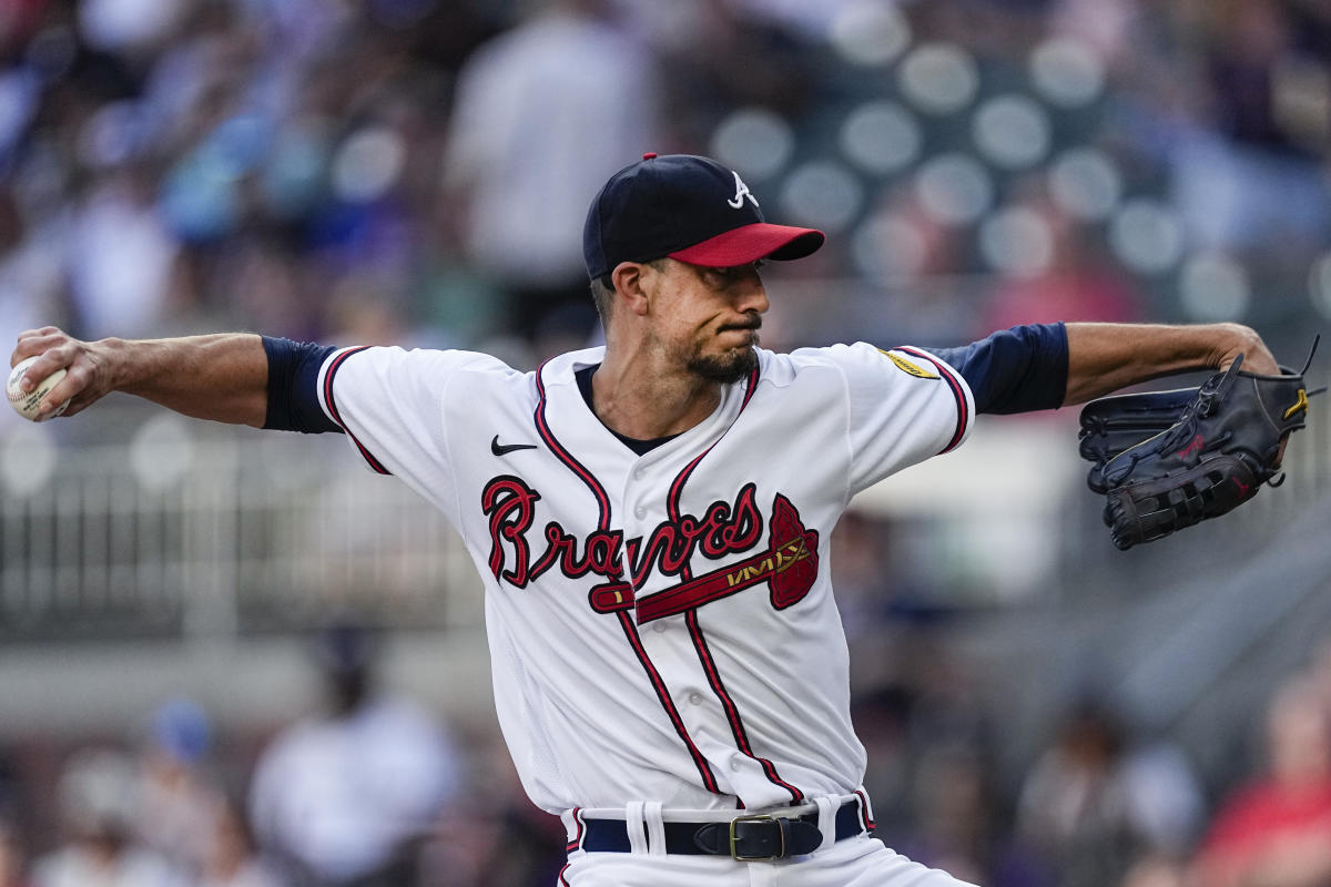 Charlie Morton of the Atlanta Braves poses during Photo Day at