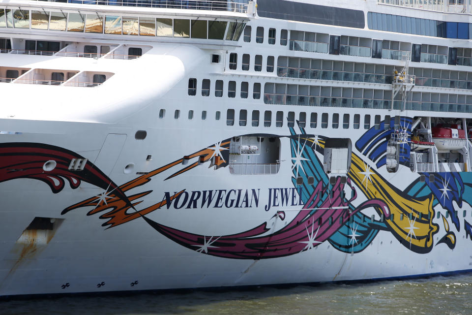 SYDNEY, AUSTRALIA - FEBRUARY 14: The Norwegian Jewel cruise ship is in lock down while health authorities test a man for Coronavirus on February 14, 2020 in Sydney, Australia. The ship is docked in Sydney this morning following a 10 day tour of New Zealand. It is unclear where the passenger who has fallen ill boarded the vessel, but he is being tested as a precaution. Authorities around the world are imposing travel bans and extra health screening measures to try and contain the spread of the coronavirus. The death toll from the flu-like virus which originated in Wuhan in the Hubei province of China is now at 1,371 More than 60,420 people have now been infected around the world, mostly inside China. (Photo by Lisa Maree Williams/Getty Images)