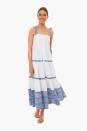 <p>Something about this <span>Oliphant Mykonos Blue Tie Strap Midi Dress</span> ($258) makes us want to book a flight and travel to Greece. We like that the shoulder straps are adjustable so you can get a custom fit.</p>