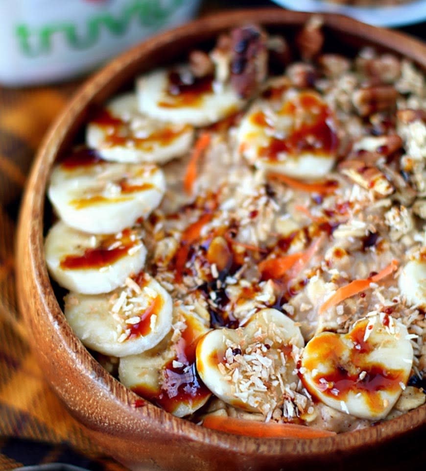 Carrot Cake Protein Oatmeal from Kim's Cravings