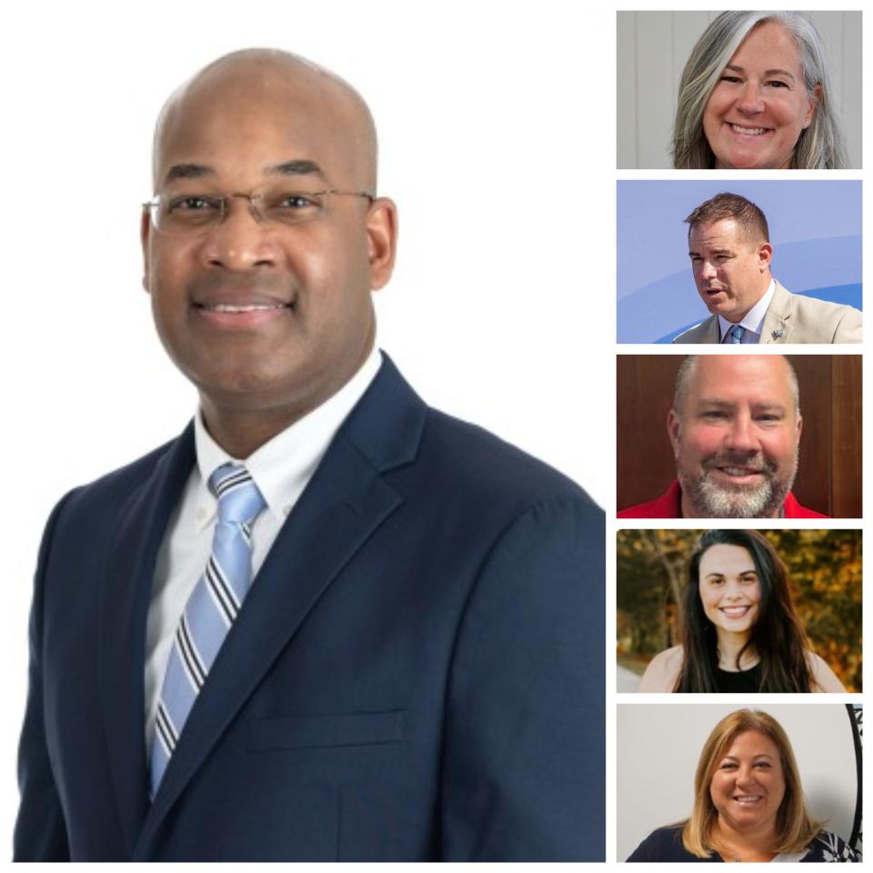 There are new principals are schools across Aquidneck Island. Left: Michael Brownell, Thompson Middle School; top to bottom, Donna Sweet, Middletown High School; Jeffrey Heath, Portsmouth High School; Jay Masterson, Portsmouth Middle School; Kaitlin Gibbins, Gaudet Learning Academy; Becky Silveira, Forest Avenue Elementary School.