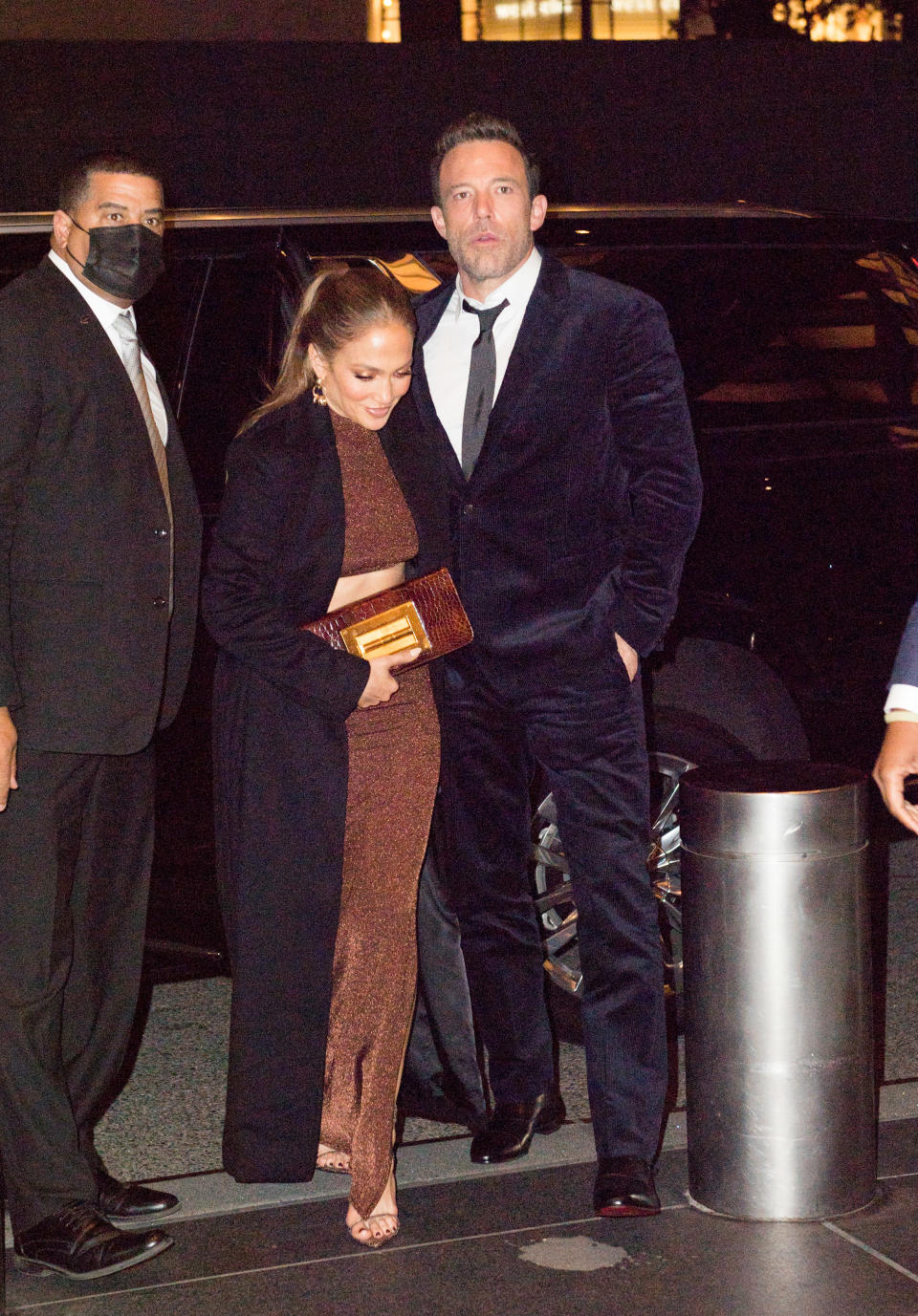 Jennifer Lopez and Ben Affleck leave the afterparty for “The Last Duel” at the Bowery Hotel in New York City. - Credit: BeautifulSignatureIG / SplashNews.com