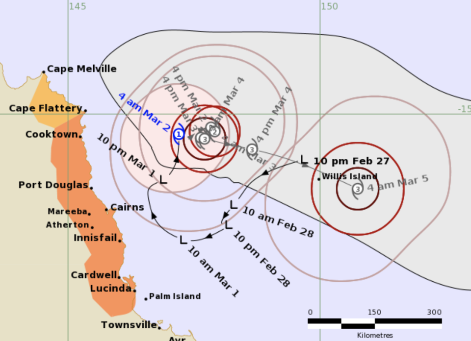 Tropical Cyclone Niran is seen on a weather map.