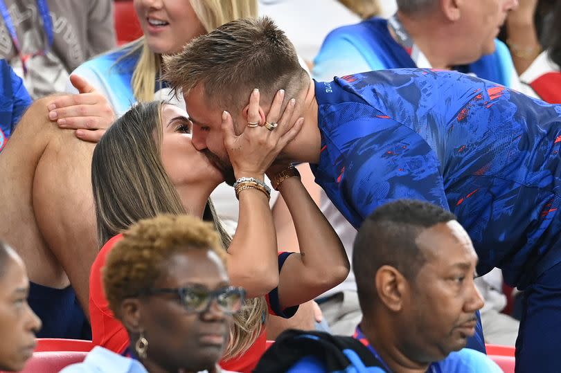 Luke Shaw kissed partner Anouska Santos