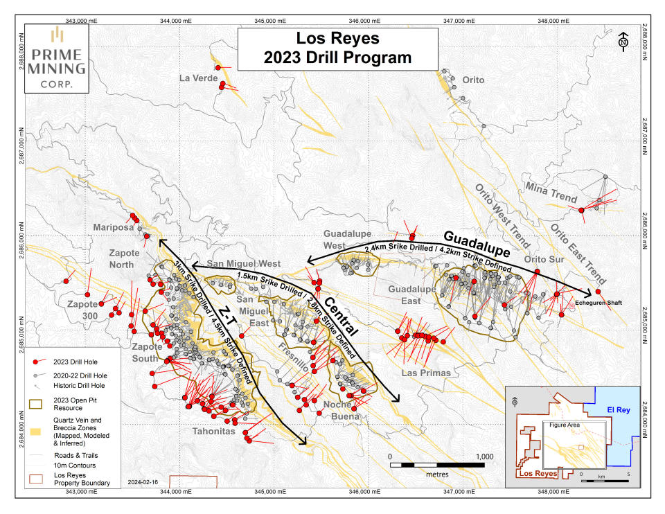 Figure 1 Los Reyes 2023 Drill Program_Feb 2024