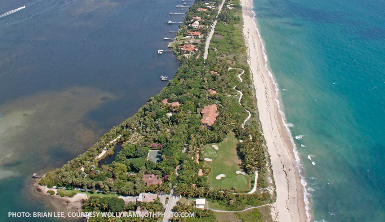 Billionaire Jim Clark bought this massive estate, foreground, last year for a recorded $94.17 million on the south end of Manalapan near Palm Beach. The estate is set to be sold privately for at least $150 million, sources have confirmed.