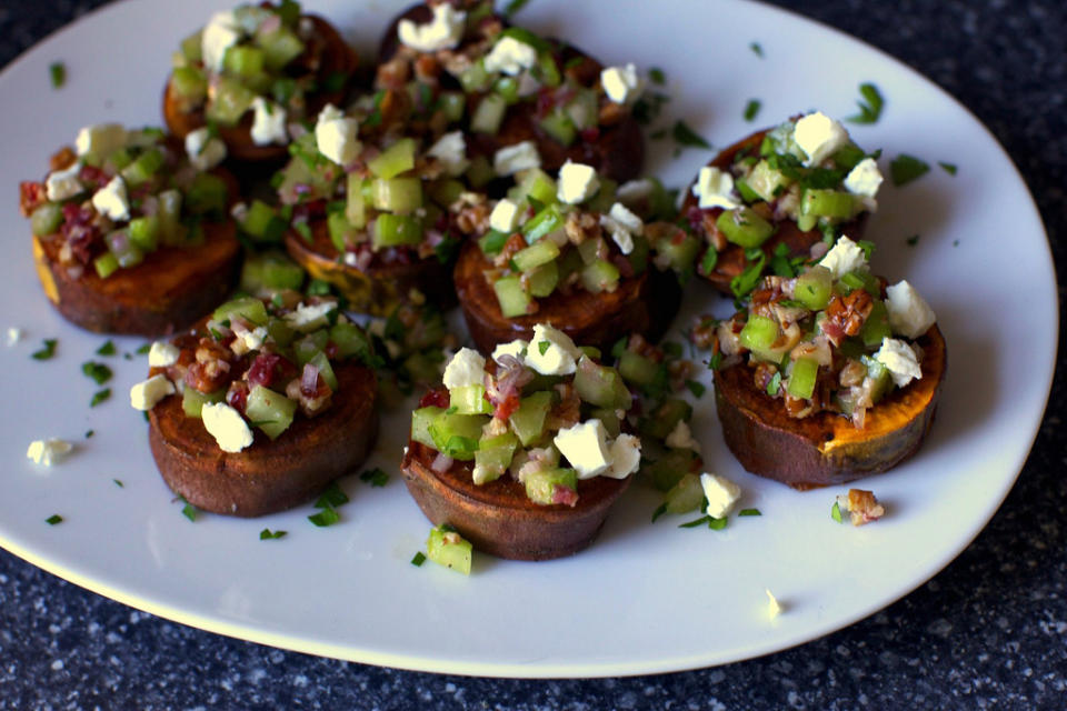 Sweet Potatoes With Pecans and Goat Cheese by Smitten Kitchen