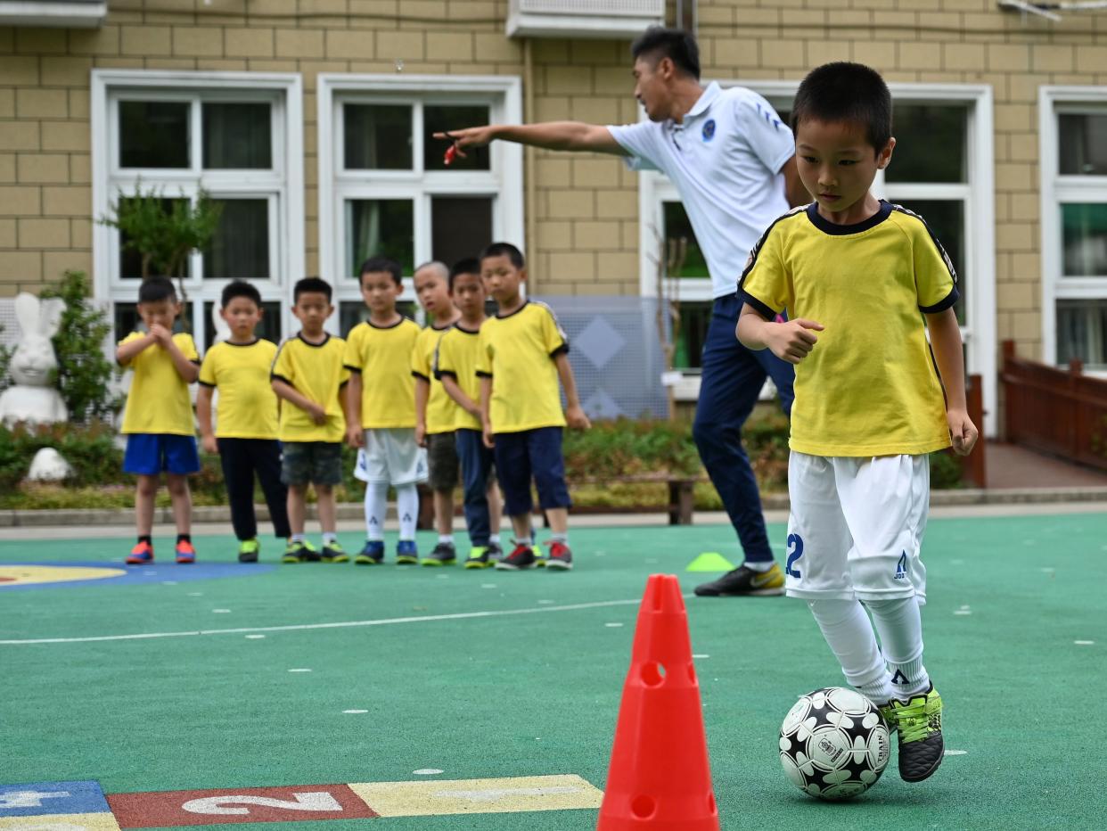 young men china schools football
