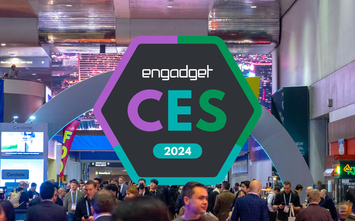 A crowd shot from CES 2024, with an Axget Best of CES logo overlaid.