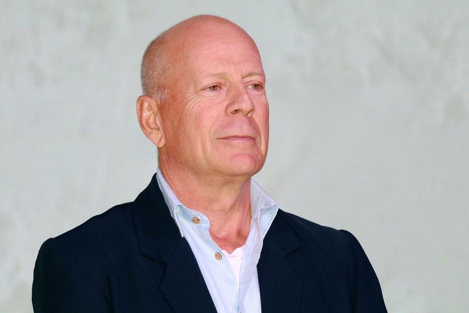 American actor Bruce Willis attends CocoBaba and Ushopal activity on November 4, 2019 in Shanghai, China.