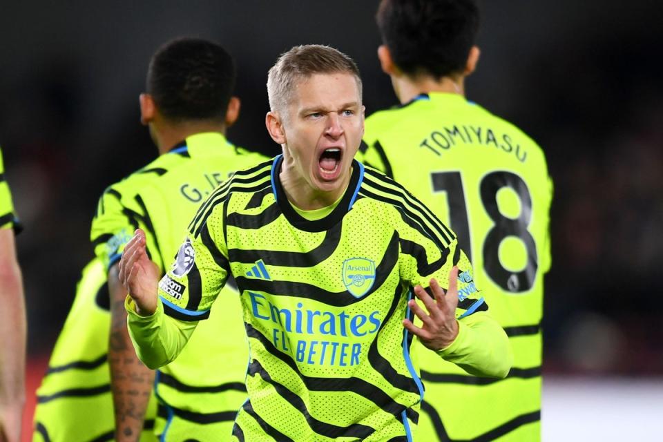 Oleksandr Zinchenko put in a good shift for Arsenal (Arsenal FC via Getty Images)