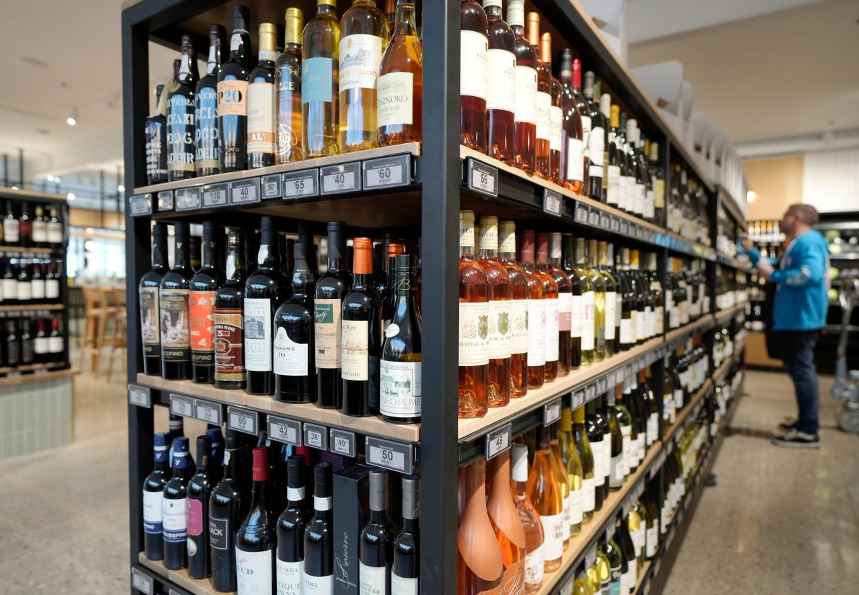 Dec. 6, 2023; Columbus, Ohio, USA; 
Wine is stocked at Littleton's Market in Upper Arlington.