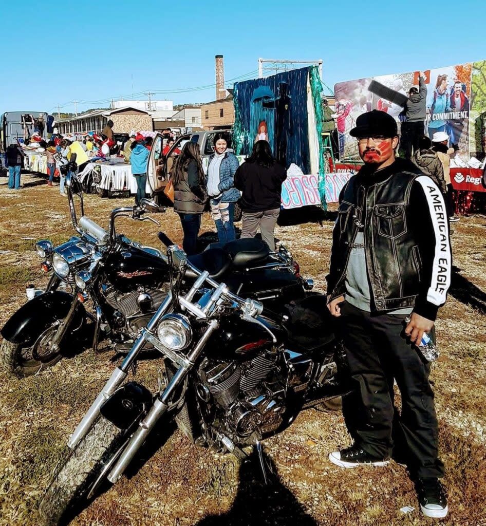 Charles Merrival, front, pictured during a 2019 march in Rapid City. (courtesy Charles Merrival family)