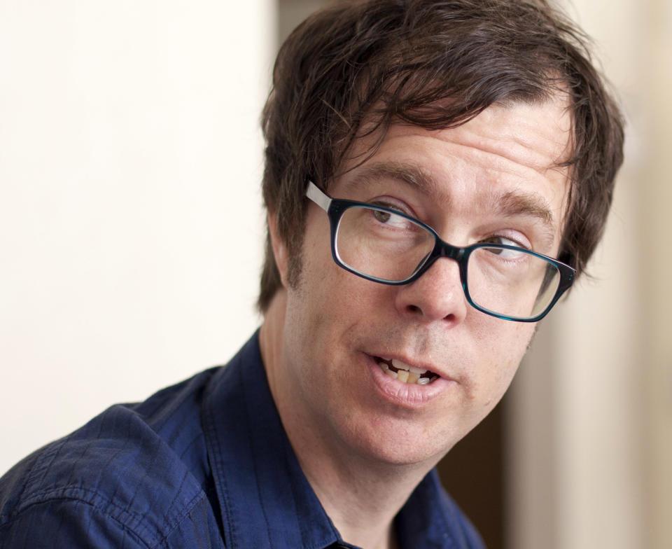 Musician Ben Folds is interviewed with The Associated Press in Washington, Monday, April 16, 2012, Fold and Alec Baldwin are going to Congress to ask for sustained federal funding for arts programs amid the ever tight budget climate. (AP Photo/J. Scott Applewhite)