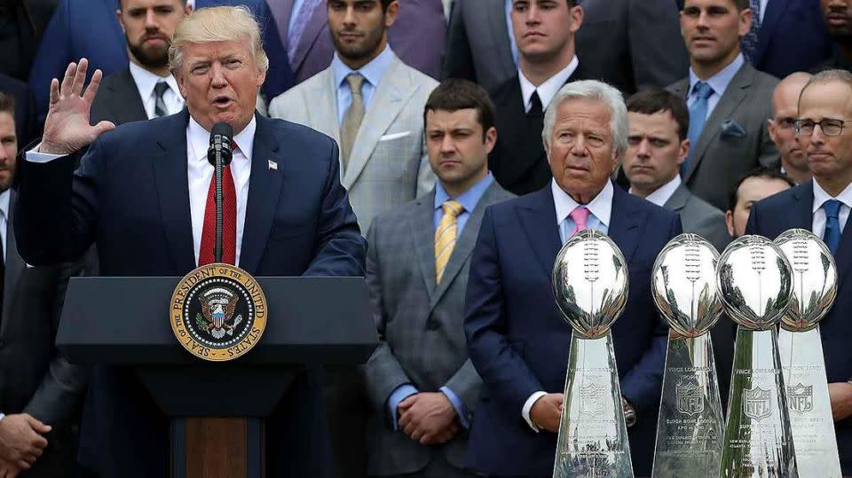 Donald Trump unleashes on NFL's anthem protesters. Picture: Getty