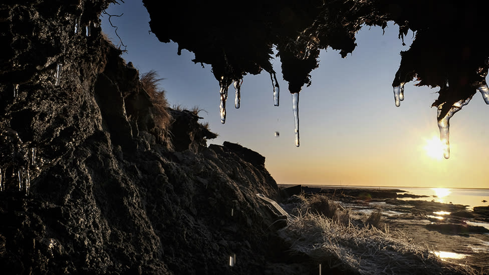 Permafrost que se derrite en Newtok, Alaska.