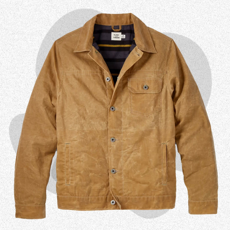 <p>Courtesy of Huckberry</p><p>Among Huckberry’s many stylish wares, the Flint and Tinder flannel-lined waxed trucker jacket is consistently among the brand’s best sellers. It’s not hard to see why. The made-in-America jacket is as stylish as it is practical, with a blanket lining and a waxed cotton canvas shell that’s water-resistant and breaks in beautifully. If it’s good enough for Pedro Pascal’s character, Joel, to survive a zombie apocalypse in <em>The Last of Us, </em>it can more than get you through a rainy morning commute.</p><p>[$298; <a href="https://prf.hn/click/camref:1011liW49/pubref:mj-falljackets-jzavaleta-080423-update/destination:https://huckberry.com/store/flint-and-tinder/category/p/55166-flannel-lined-waxed-trucker-jacket?" rel="nofollow noopener" target="_blank" data-ylk="slk:huckberry.com;elm:context_link;itc:0;sec:content-canvas" class="link ">huckberry.com</a>]</p>