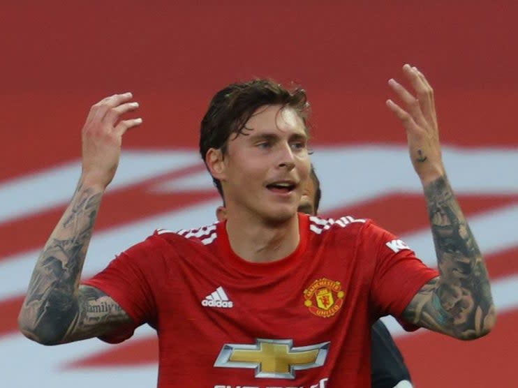 Lindelof protests after conceding a penalty (POOL/AFP)