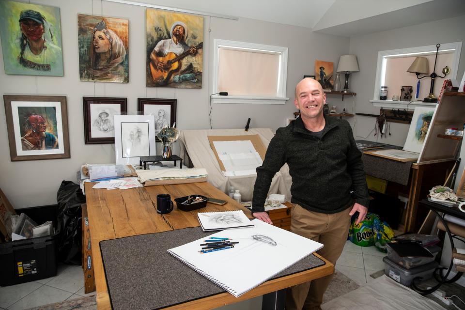 Artist Steve Schreiber of Toms River has been commissioned to paint the 1779 capture of a British privateering vessel by Middletown Militiamen off Sandy Hook.  Toms River, NJFriday, February 3, 2023