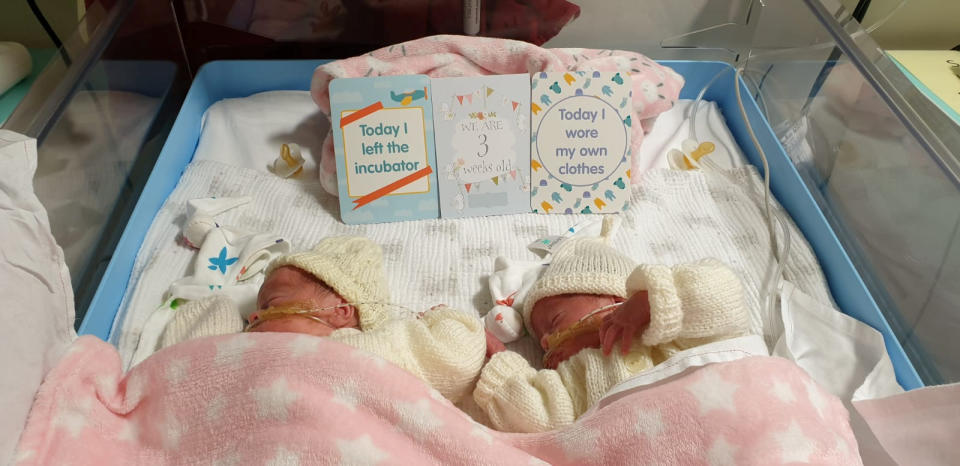 The parents of premature twins thought to be the first in the UK born with Covid-19 have spoken of their joy after they were declared fit and healthy and allowed home. Sarah Curtis, 32, and husband Aaron, 33, were horrified when tests came back and revealed Sarah was positive for Covid-19 just days before she gave birth. She was asymptomatic but felt “scared” and “annoyed” with herself as she feared she was putting the unborn twins at risk. Doctors were unsure if mothers could pass on the virus to their babies, or what its effects would be, which left them worried.

Sarah went into labour ten weeks early on July 3 but her husband Aaron couldn’t stay with her due to Covid restrictions, and welcomed 3lbs Kenna and Lissa into the world.

Doctors confirmed they were born with the killer virus, which was transferred to them via the placenta.