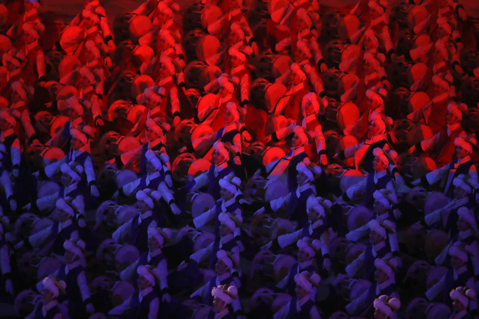 <p>Dancers perform during the Opening Ceremony of the PyeongChang 2018 Winter Olympic Games at PyeongChang Olympic Stadium on February 9, 2018 in Pyeongchang-gun, South Korea. (Photo by Sean M. Haffey/Getty Images) </p>