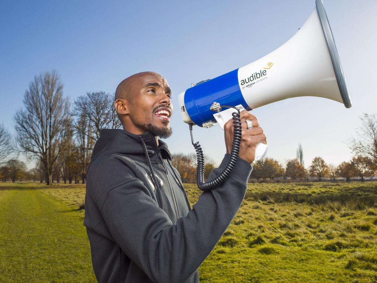 Mo Farah is just one of a range of celebrities making documentaries, drama and discussion podcasts for the site: Audible