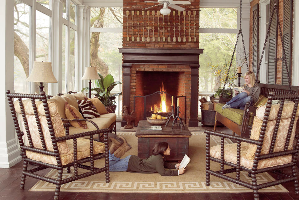 Cozy Fall Porch Swing