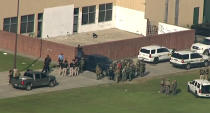 <p>Screengrab of scene of a shooting at Santa Fe High School in Santa Fe, Texas, May 18, 2018. (Video still: Yahoo News Video) </p>