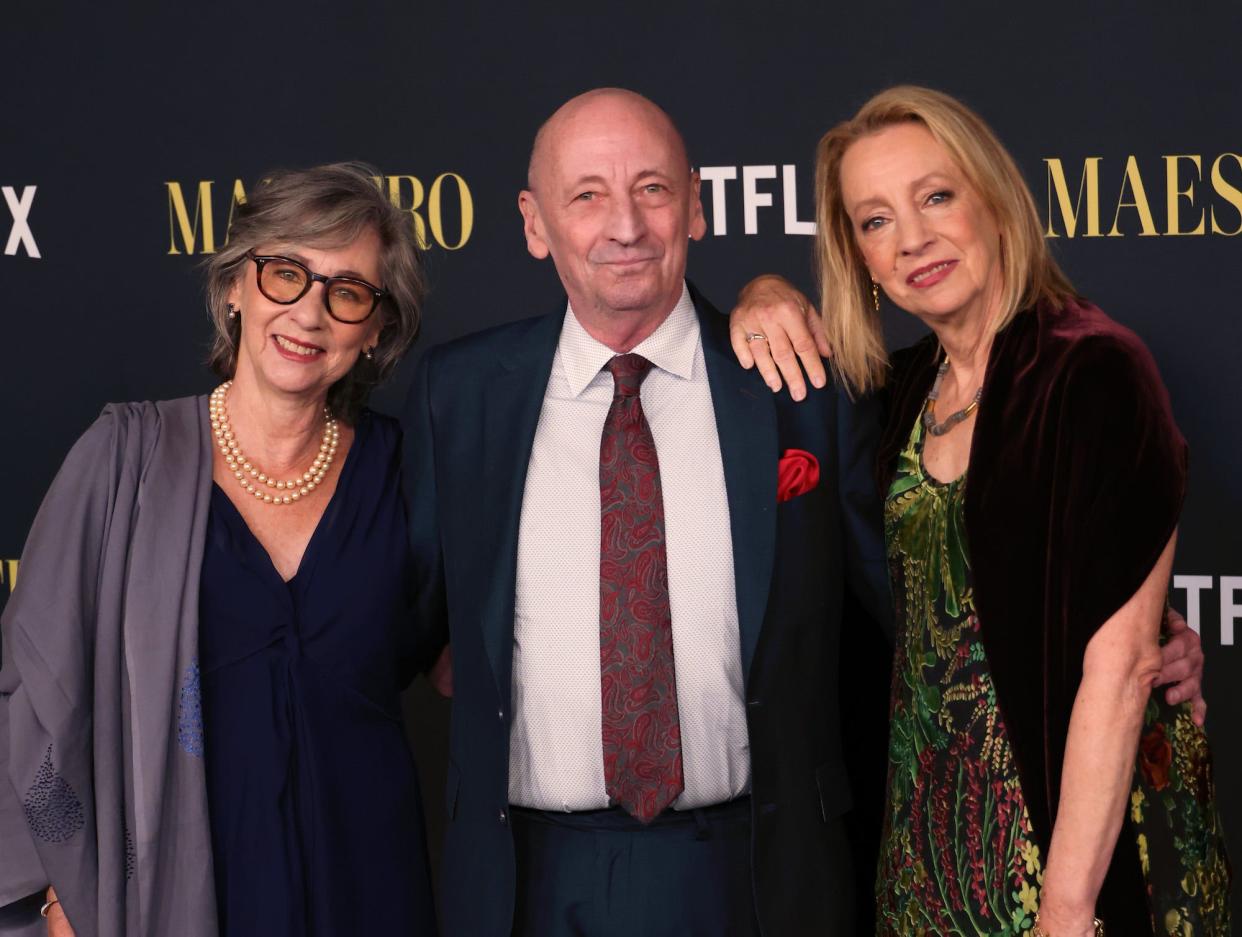Nina Bernstein, Alexander Bernstein and Jamie Bernstein at Netflix's "Maestro" LA special screening