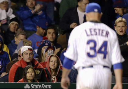 Jon Lester couldn't even make it through the fifth inning of his debut with the Cubs. (AP)